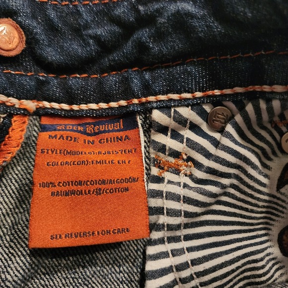 Rock Revival Emilie Easy Shorts 28 Y2K Western Cowgirl Embroidered Denim Glam - Picture 14 of 16